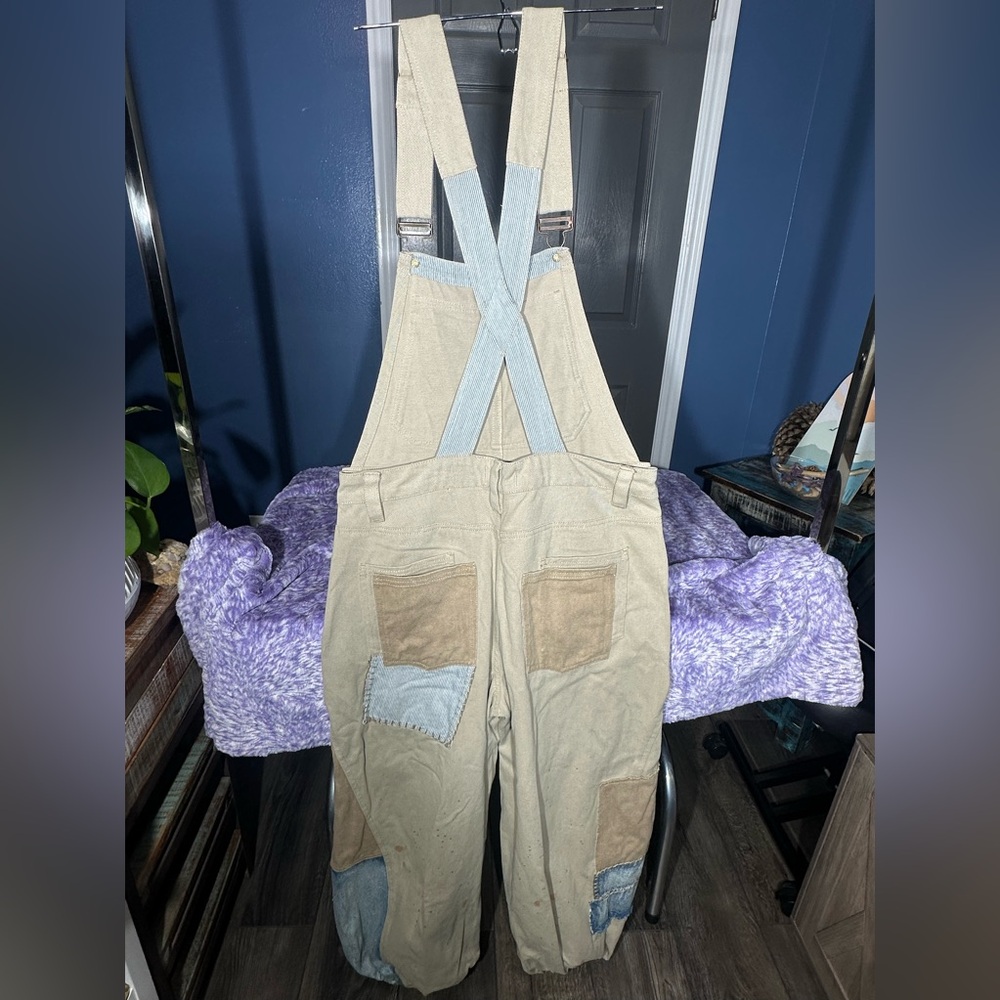 NWOT Free People Bittersweet Embroidered Overalls - Picture 5 of 5